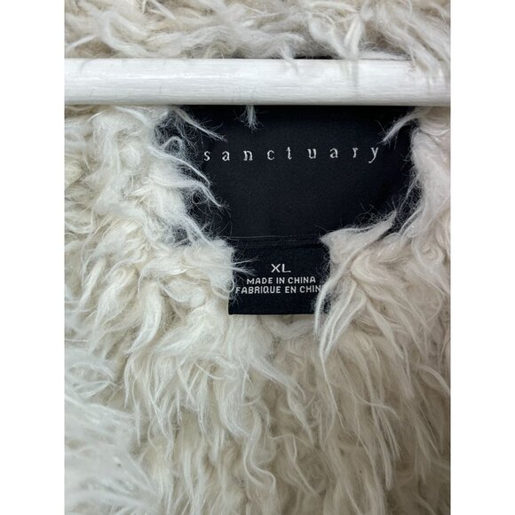 Sanctuary Vest Womens XL Jacket Faux Suede Faux Fur Coat Fall Winter Sleeveless - Picture 5 of 16